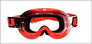 Utopia Slayer Pro MX Goggle Crossbrille Red Stripes